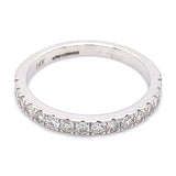(LD) Banda con diamantes de laboratorio en oro blanco 14KT