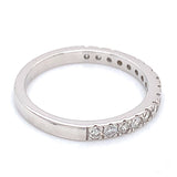 (LD) Banda con diamantes de laboratorio en oro blanco 14KT
