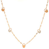 Collar (bolitas) en oro tres tonos 18kt. 42cm