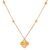 Collar (trébol con bolitas) en oro amarillo 18kt. 44cm