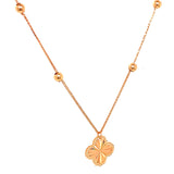 Collar (trébol con bolitas) en oro amarillo 18kt. 44cm