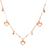 Collar (Corazón y bolitas) en oro amarillo 18kt. 44cm