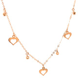 Collar (Corazón y bolitas) en oro amarillo 18kt. 44cm