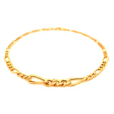Pulsera (Fígaro Hueca) en oro amarillo 18kt. 19cm