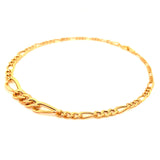 Pulsera (Fígaro Hueca) en oro amarillo 18kt. 19cm