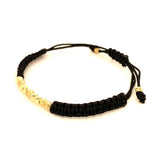 Pulsera para bebés (cordón negro ajustable) en amarillo 10KT