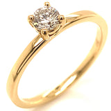 (MIA) Set de anillos con diamantes en oro amarillo 18KT. D-0.25CT