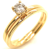 (MIA) Set de anillos con diamantes en oro amarillo 18KT. D-0.25CT