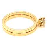 (MIA) Set de anillos con diamantes en oro amarillo 18KT. D-0.25CT