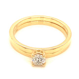 (MIA) Set de anillos con diamantes en oro amarillo 18KT. D-0.25CT