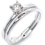 (MIA) Set de anillos con diamantes en oro blanco 18KT. D-0.25CT