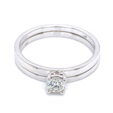 (MIA) Set de anillos con diamantes en oro blanco 18KT. D-0.25CT