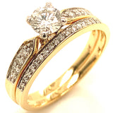 (MIA) Set de anillos con diamantes en oro amarillo 18KT. D-0.65CT