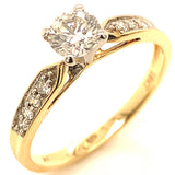 (MIA) Set de anillos con diamantes en oro amarillo 18KT. D-0.65CT
