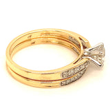 (MIA) Set de anillos con diamantes en oro amarillo 18KT. D-0.65CT