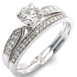 (MIA) Set de anillos con diamantes en oro blanco 18KT. D-0.65CT