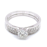 (MIA) Set de anillos con diamantes en oro blanco 18KT. D-0.65CT