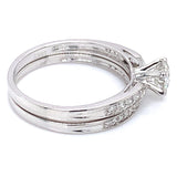 (MIA) Set de anillos con diamantes en oro blanco 18KT. D-0.65CT