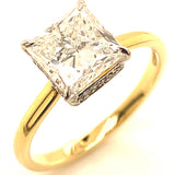 (LD) Anillo con diamante de laboratorio en oro amarillo 14KT D-2.13CT