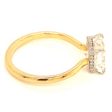 (LD) Anillo con diamante de laboratorio en oro amarillo 14KT D-2.13CT