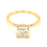 (LD) Anillo con diamante de laboratorio en oro amarillo 14KT D-1.14CT