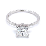 (LD) Anillo con diamante de laboratorio en oro blanco 14KT D-1.09CT
