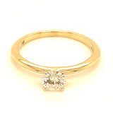 (LD) Anillo con diamante de laboratorio en oro amarillo 14KT D-0.50CT