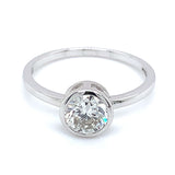 (LD) Anillo con diamante de laboratorio en oro blanco 14KT D-1.13CT