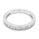 (LD) Banda con diamantes de laboratorio en oro blanco 14KT D-0.45CT