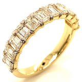 (LD) Banda con diamantes de laboratorio en oro amarillo 14KT D-2.02CT
