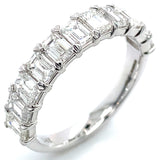 (LD) Banda con diamantes de laboratorio en oro blanco 14KT D-2.02CT