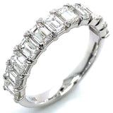 (LD) Banda con diamantes de laboratorio en oro blanco 14KT D-2.02CT
