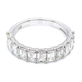 (LD) Banda con diamantes de laboratorio en oro blanco 14KT D-2.02CT