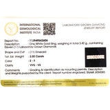 (LD) Banda con diamantes de laboratorio en oro blanco 14KT D-2.02CT