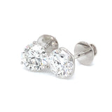 (LD) Aretes con diamantes de laboratorio en oro blanco 14KT. D-4.01CT