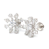 (LD) Aretes con diamantes de laboratorio en oro blanco 14KT. D-2.13Cts.