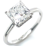 (LD) Anillo con diamante de laboratorio en oro blanco 14KT D-2.10CT