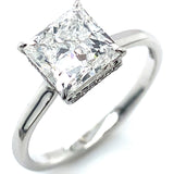(LD) Anillo con diamante de laboratorio en oro blanco 14KT D-2.10CT