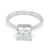 (LD) Anillo con diamante de laboratorio en oro blanco 14KT D-2.10CT