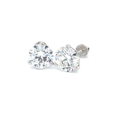 (LD) Aretes con diamantes de laboratorio en oro blanco 14KT. D-3.02CT