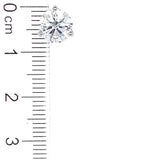 (LD) Aretes con diamantes de laboratorio en oro blanco 14KT. D-3.02CT