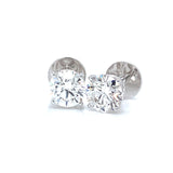 (LD) Aretes con diamantes de laboratorio en oro blanco 14KT. D-2.09CT