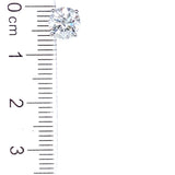 (LD) Aretes con diamantes de laboratorio en oro blanco 14KT. D-2.09CT