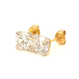 (LD) Aretes con diamantes de laboratorio en oro amarillo 14KT. D-2.61CT