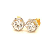 (LD) Aretes con diamantes de laboratorio en oro amarillo 14KT. D-2.00Cts.