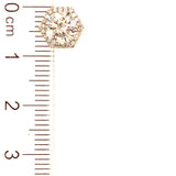 (LD) Aretes con diamantes de laboratorio en oro amarillo 14KT. D-2.00Cts.