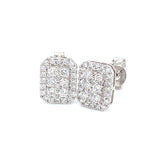(LD) Aretes con diamantes de laboratorio en oro blanco 14KT. D-0.67Cts.