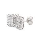 (LD) Aretes con diamantes de laboratorio en oro blanco 14KT. D-0.67Cts.