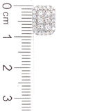 (LD) Aretes con diamantes de laboratorio en oro blanco 14KT. D-0.67Cts.
