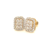 (LD) Aretes con diamantes de laboratorio en oro amarillo 14KT. D-0.68Cts.